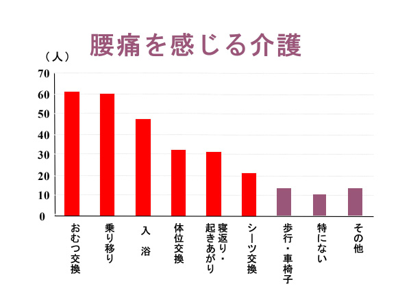 特別養護老人ホームに勤務する介護職員に対する腰痛調査-腰痛を感じる介護